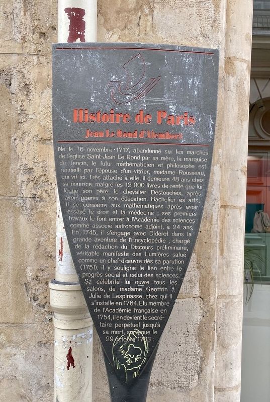 Jean Le Rond d'Alambert Marker. Click for full size. Jean Le Rond d'Alambert Marker image. Click for full size.