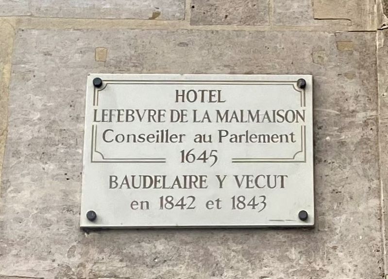 Hotel Lefébure de Malmaison Marker. Click for full size. Hotel Lefébure de Malmaison Marker image. Click for full size.