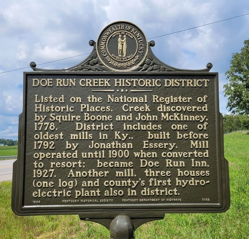 Doe Run Creek Historic District Marker image. Click for full size.