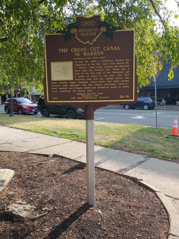 Pennsylvania & Ohio Canal 1839-1872 / The Cross-Cut Canal In Warren Marker. Click for full size. Pennsylvania & Ohio Canal 1839-1872 / The Cross-Cut Canal In Warren Marker image. Click for full size.