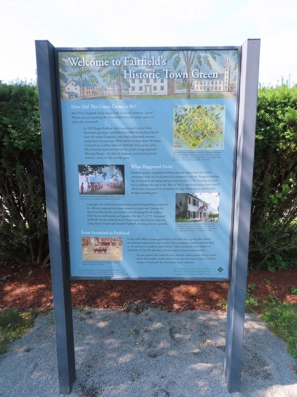 Fairfield’s Historic Green Marker. Click for full size. Fairfield’s Historic Green Marker image. Click for full size.