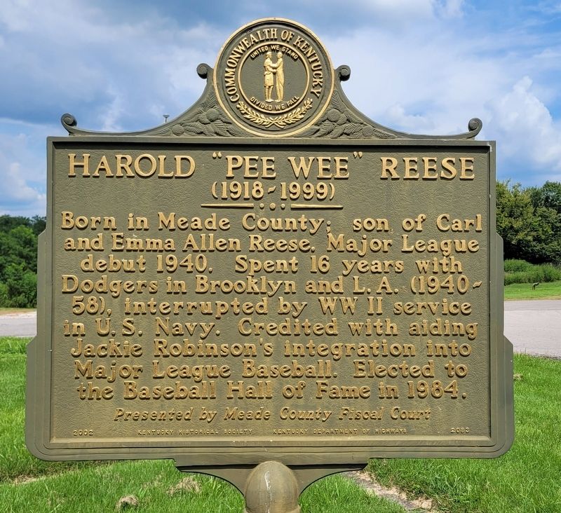 Harold "Pee Wee" Reese Marker image. Click for full size.