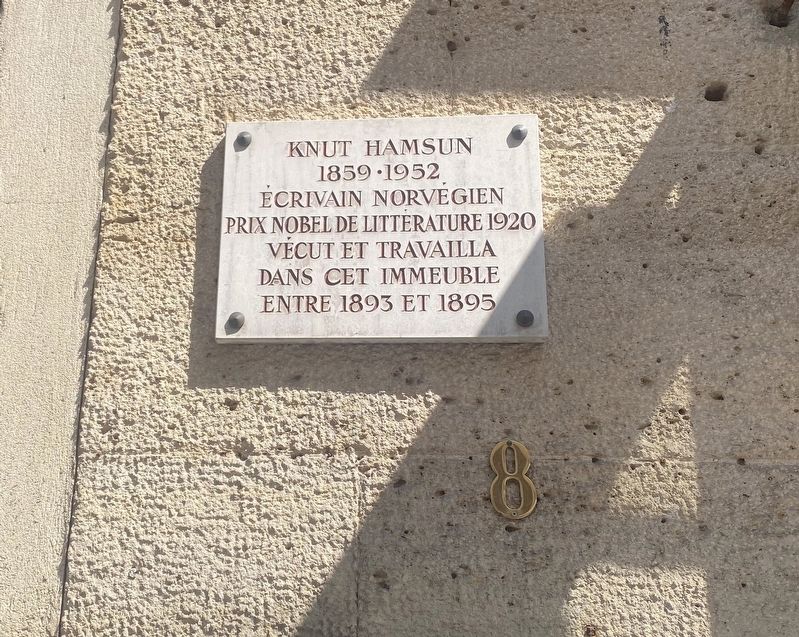 Knut Hamsun Marker. Click for full size. Knut Hamsun Marker image. Click for full size.