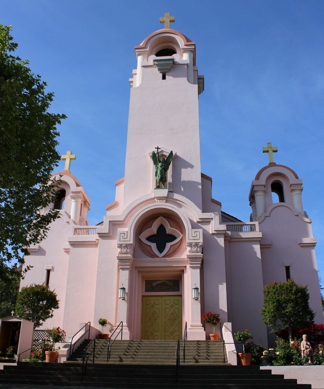 Saint Raphael's Church to the left of the Mission Chapel image. Click for full size.