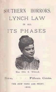 Ida B. Wells Image and Publication, Southern Horrors image. Click for full size.