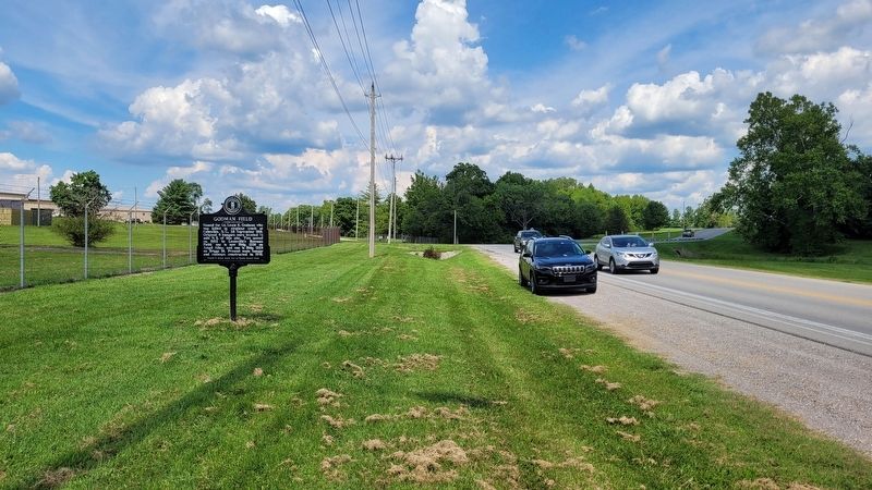 The view of the Godman Field Marker from the road image. Click for full size.