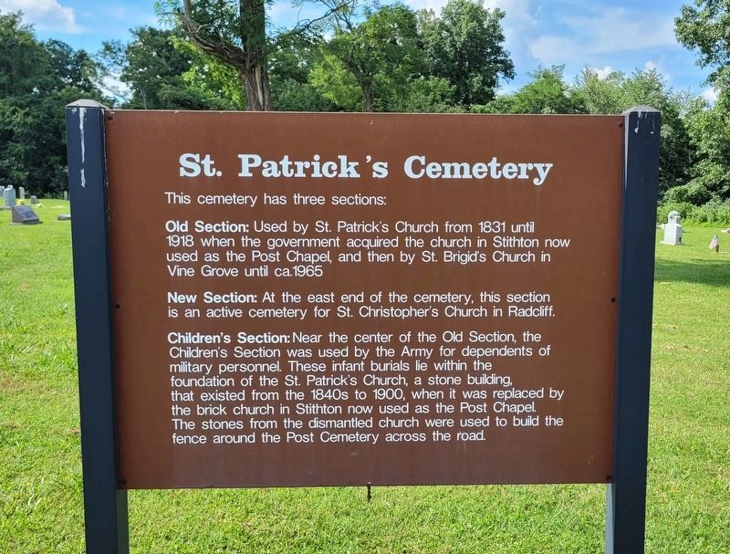 St. Patrick's Cemetery Marker image. Click for full size.