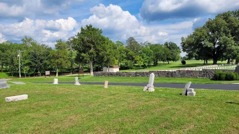 The view of the Post Cemetery Marker from across the road image. Click for full size.