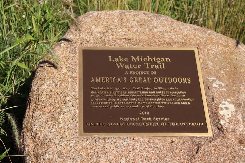 Lake Michigan Water Trail Marker image. Click for full size.