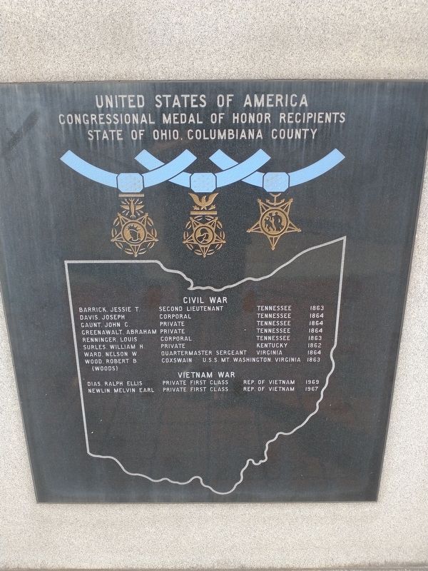 United States of America Congressional Medal of Honor Recipients Marker image. Click for full size.