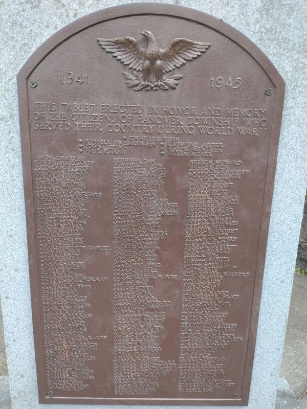 Hanover Township World War II Memorial image. Click for full size.
