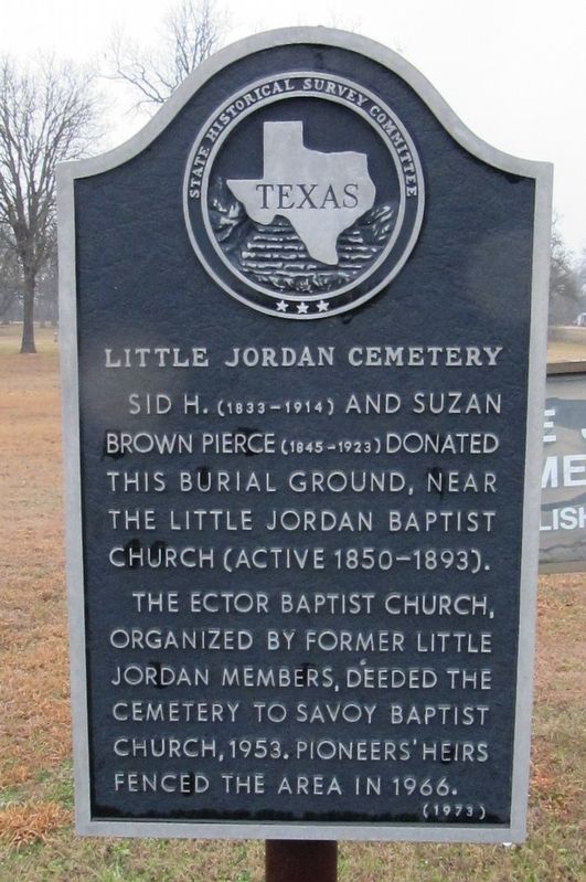 Little Jordan Cemetery Marker image. Click for full size.