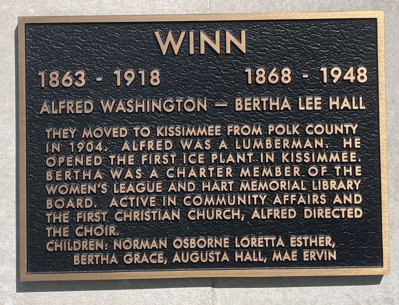 Alfred Washington and Bertha Lee Hall Winn Marker image. Click for full size.