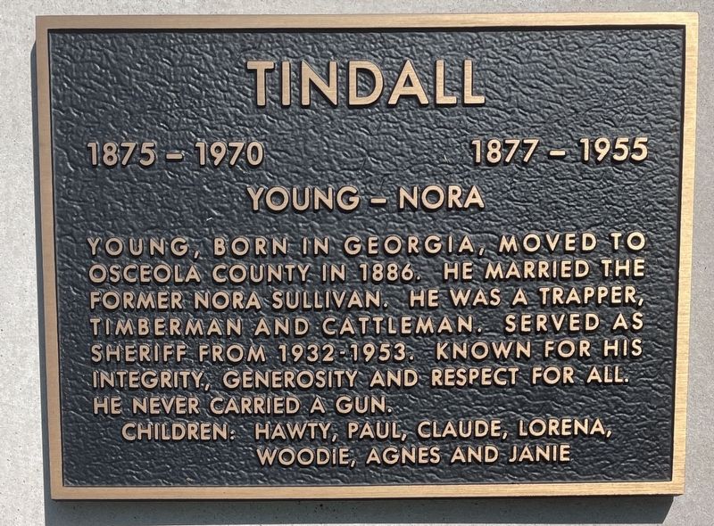 Young and Nora Tindall Marker image. Click for full size.