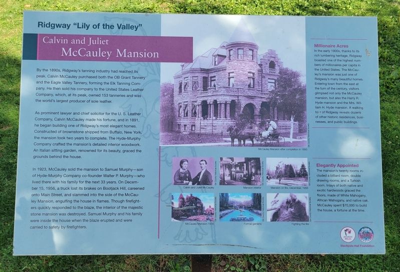 Calvin and Juliet McCauley Mansion Marker image. Click for full size.