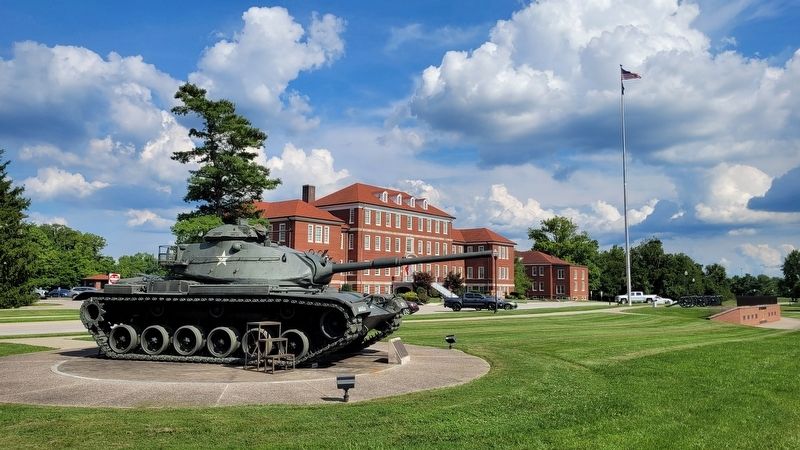 The M60A1 Tank and Marker in front of US Army Cadet Command Headquarters image. Click for full size.