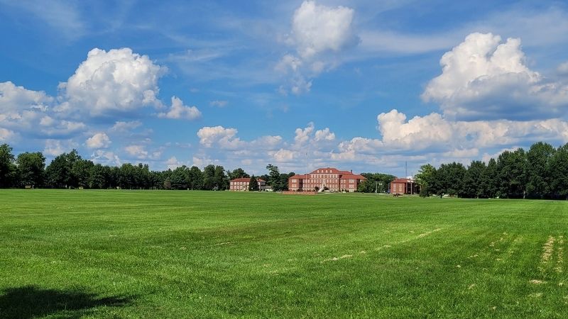 The long view of the US Army ROTC Memorial from across Brooks Field image. Click for full size.