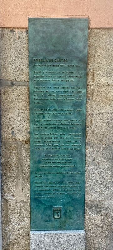 Rosalía del Castro Marker. Click for full size. Rosalía del Castro Marker image. Click for full size.