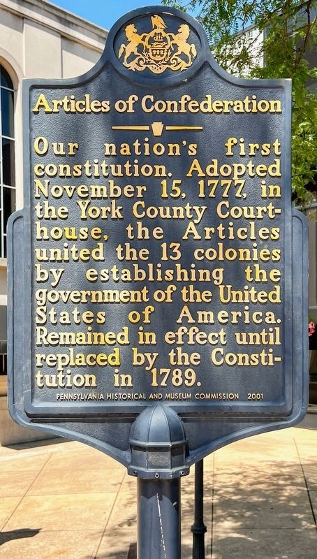 Articles of Confederation Marker image. Click for full size.