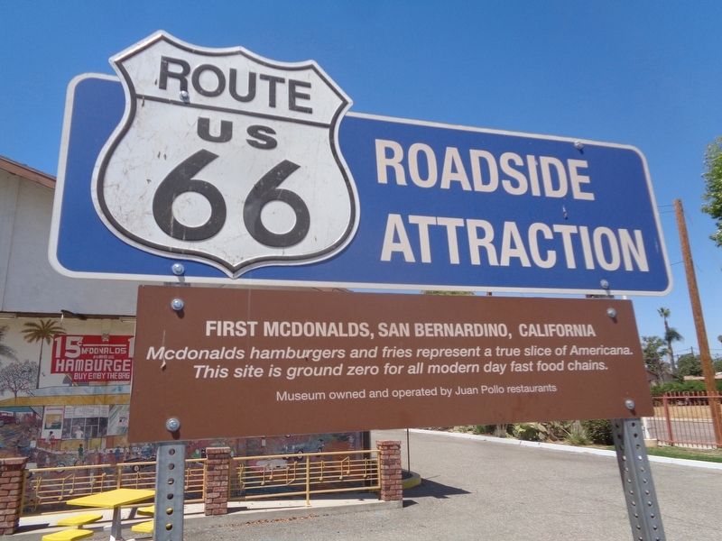 First McDonalds, San Bernardino, California Marker image. Click for full size.