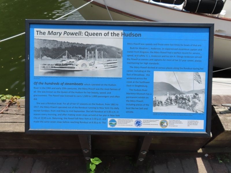 The <i>Mary Powell</i>: Queen Of The Hudson Marker image. Click for full size.