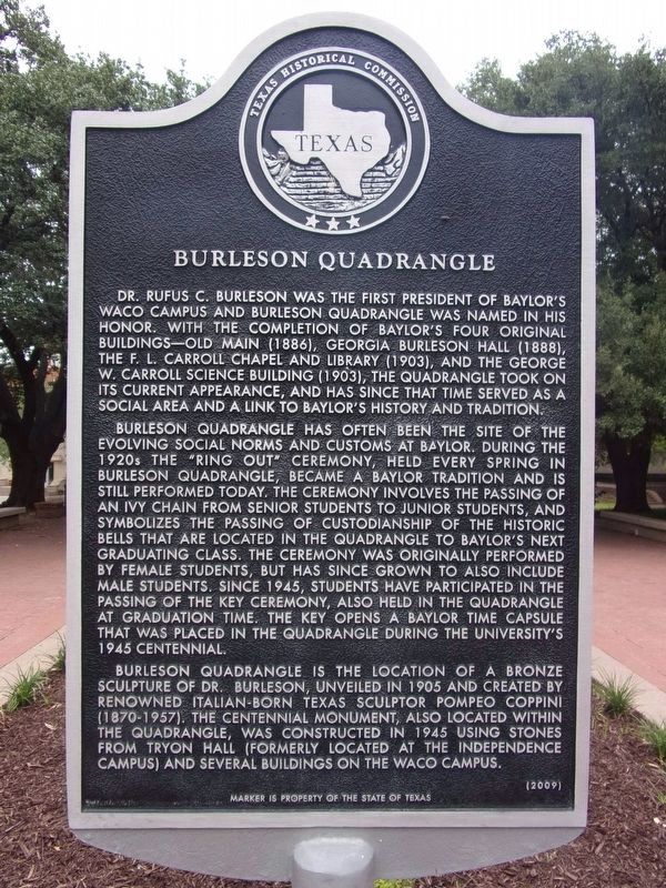 Burleson Quadrangle Marker image. Click for full size.