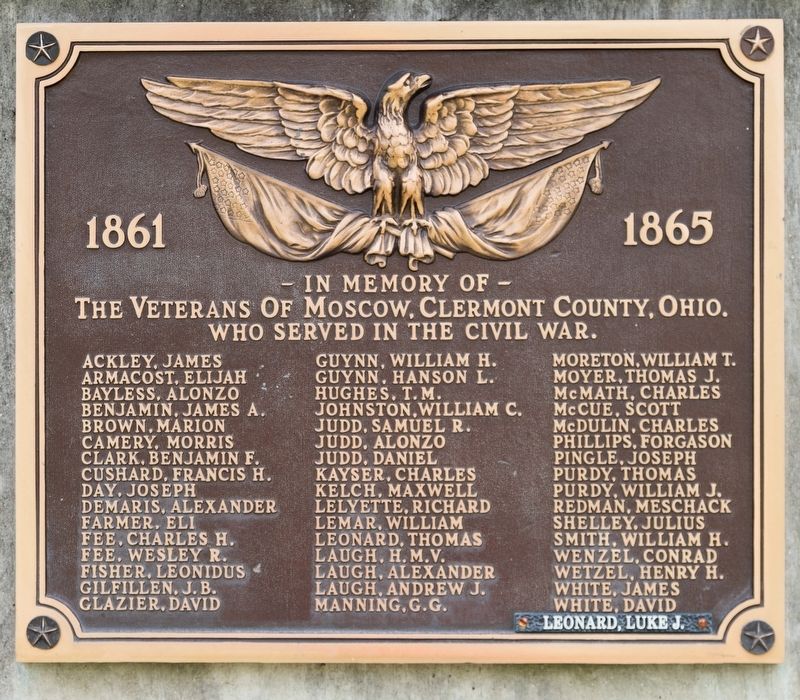 Veterans of Moscow Who Served in the Civil War image. Click for full size.