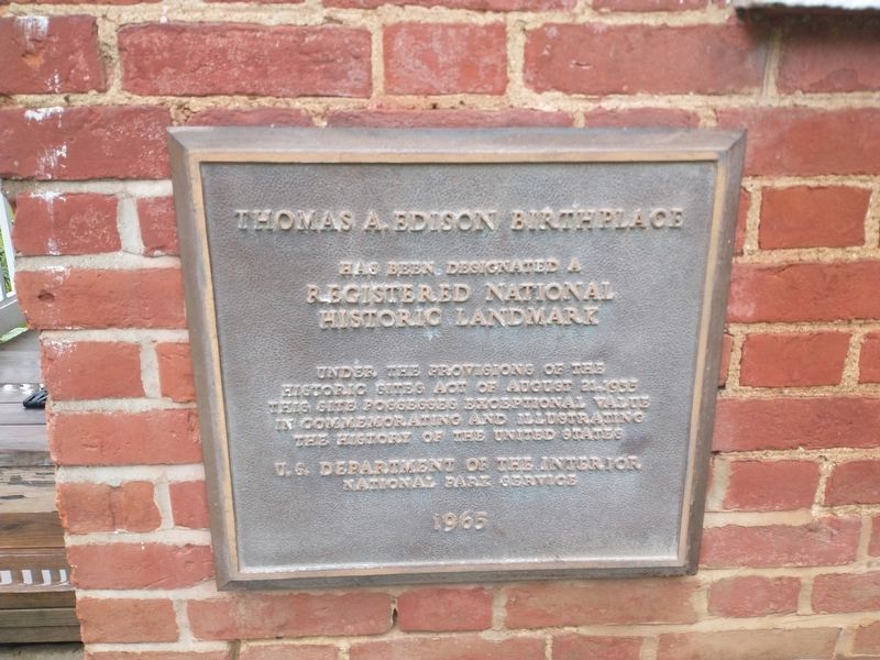 Thomas A. Edison Birthplace Marker image. Click for full size.
