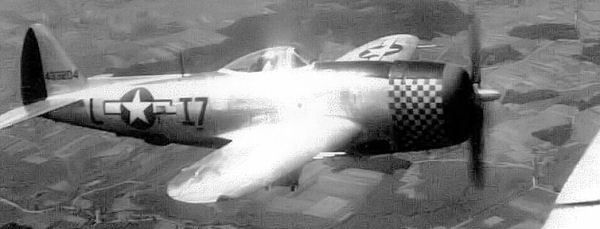 P-47D-30-RA Thunderbolt 44-33204 of the 493rd FS, 1944 image. Click for full size.