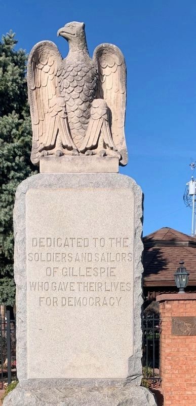 Dedicated to the Soldiers and Sailors of Gillespie Memorial image. Click for full size.