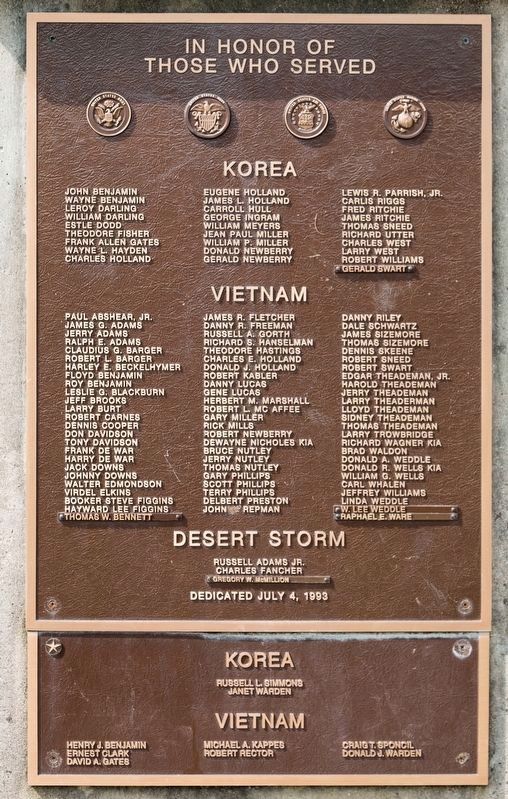 Korea, Vietnam, and Desert Storm Veterans image. Click for full size.