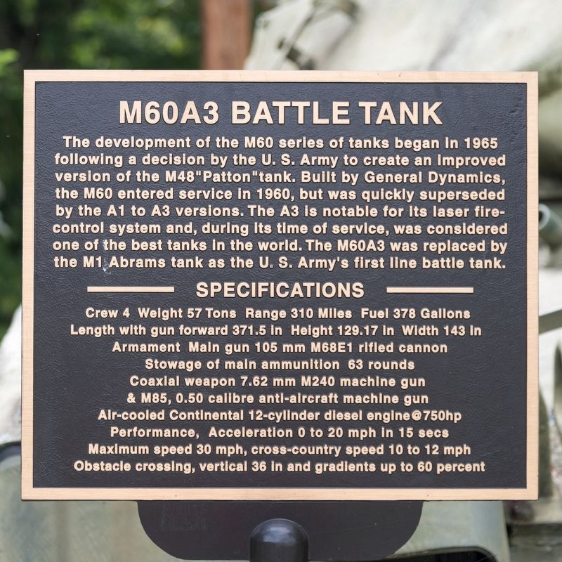 M60A3 Battle Tank Marker image. Click for full size.