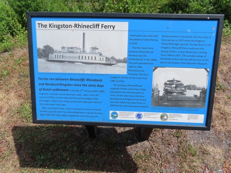 The Kingston-Rhinecliff Ferry Marker image. Click for full size.