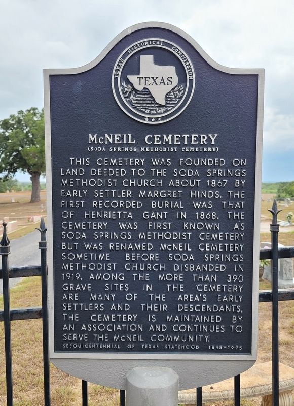 McNeil Cemetery Marker image. Click for full size.