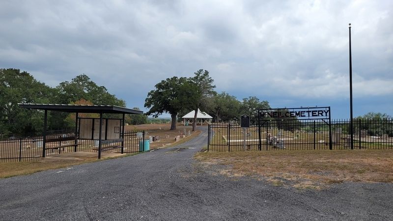 The view of the McNeil Cemetery and Marker from the road image. Click for full size.