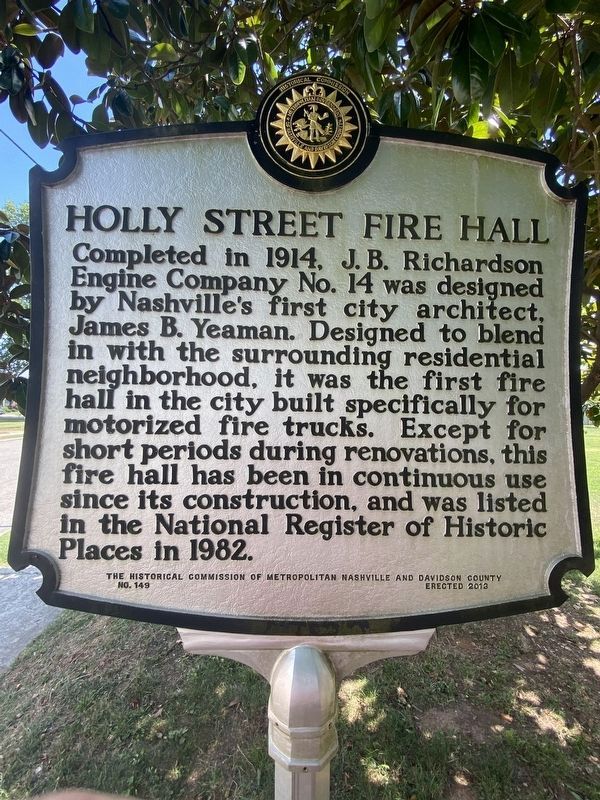 Holly Street Fire Hall Marker image. Click for full size.