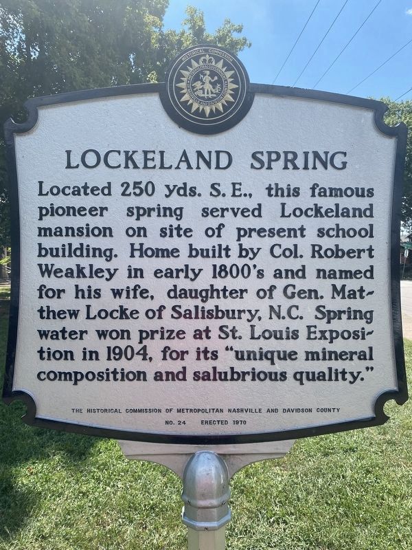 Lockeland Spring Marker image. Click for full size.