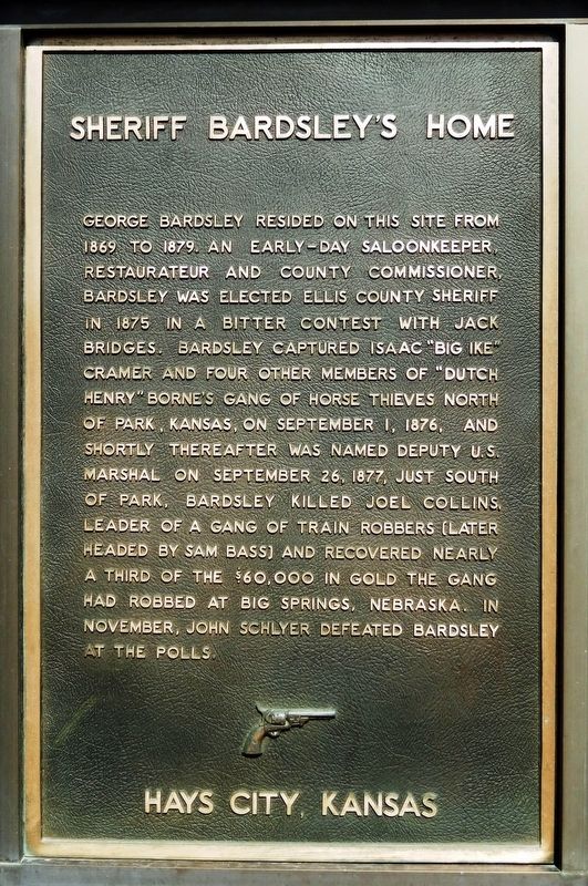 Sheriff Bardsley's Home Marker image. Click for full size.