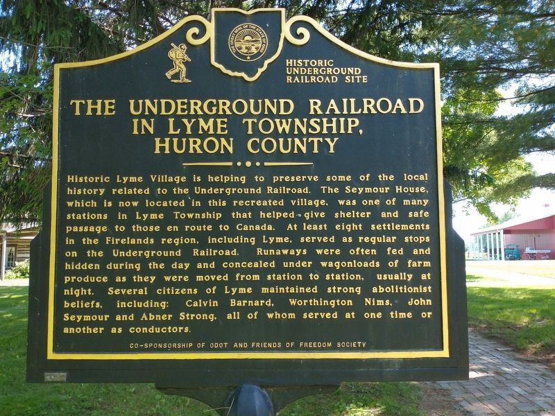 The Underground Railroad In Lyme Township, Huron County Marker image. Click for full size.