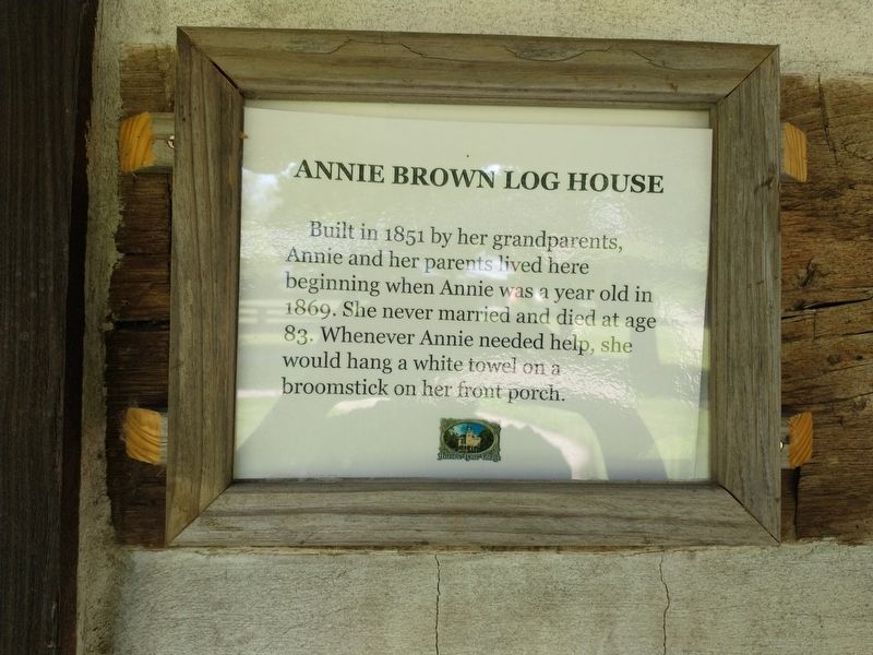 Annie Brown Log House Marker image. Click for full size.