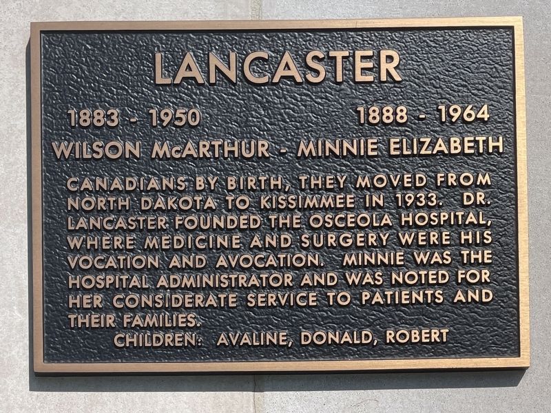 Wilson MacArthur and Minnie Elizabeth Lancaster Marker image. Click for full size.
