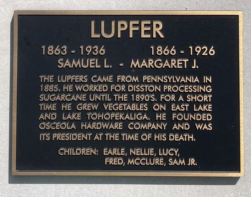 Samuel L. And Margaret J. Lupfer Marker image. Click for full size.