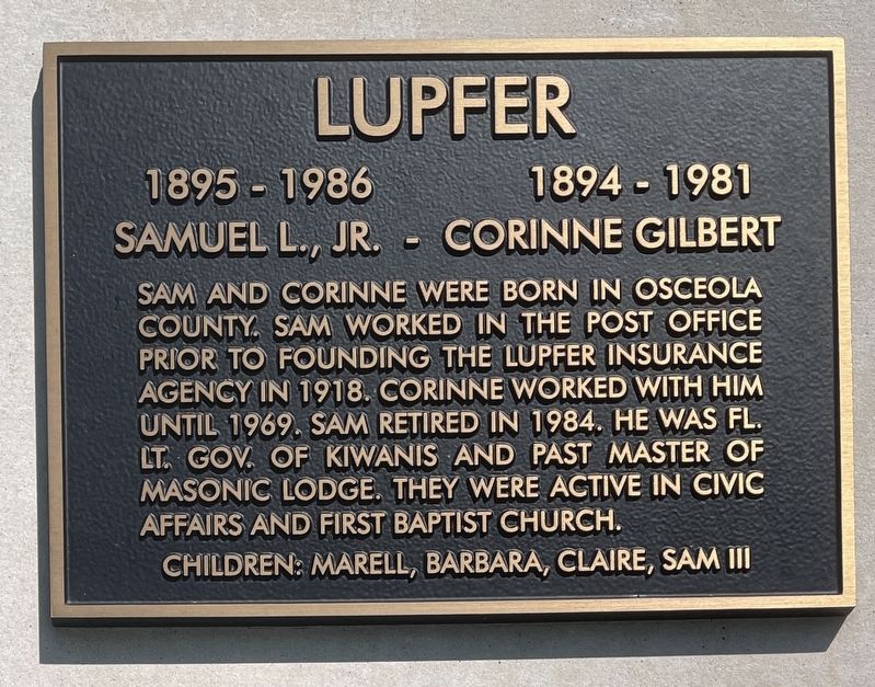 Samuel L., Jr. and Corine Gilbert Lupfer Marker image. Click for full size.