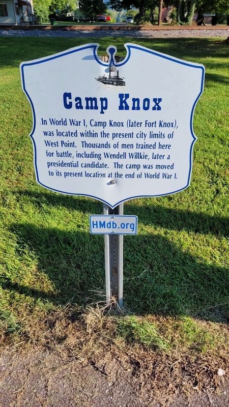 Camp Knox Marker with HMdb.org tag image, Touch for more information