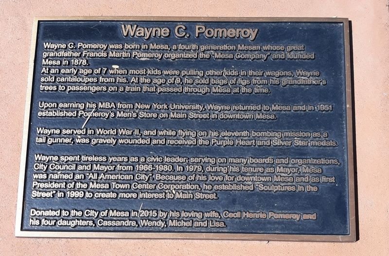 Wayne C. Pomeroy Marker image. Click for full size.