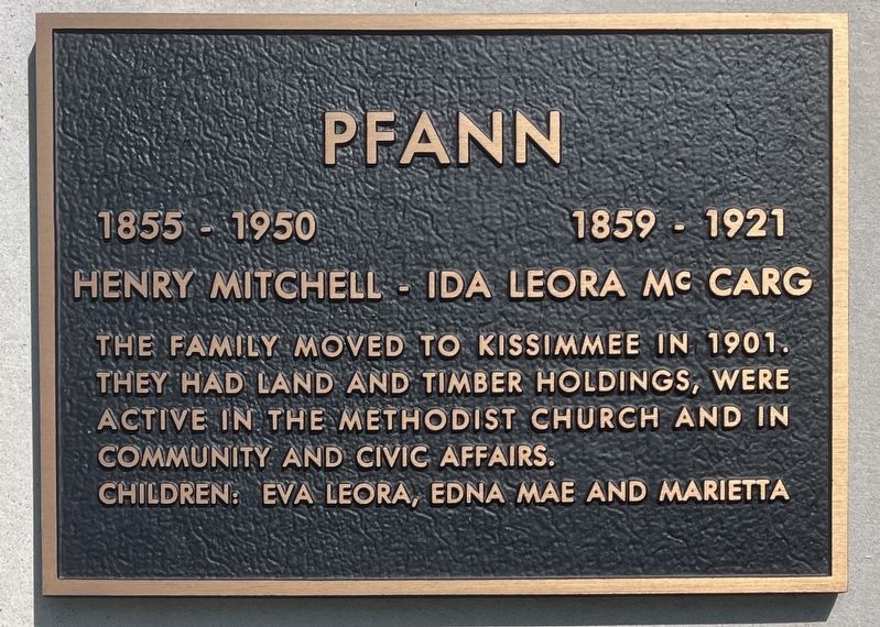 Henry Mitchell and Ida Leora McCarg Pfann Marker image. Click for full size.