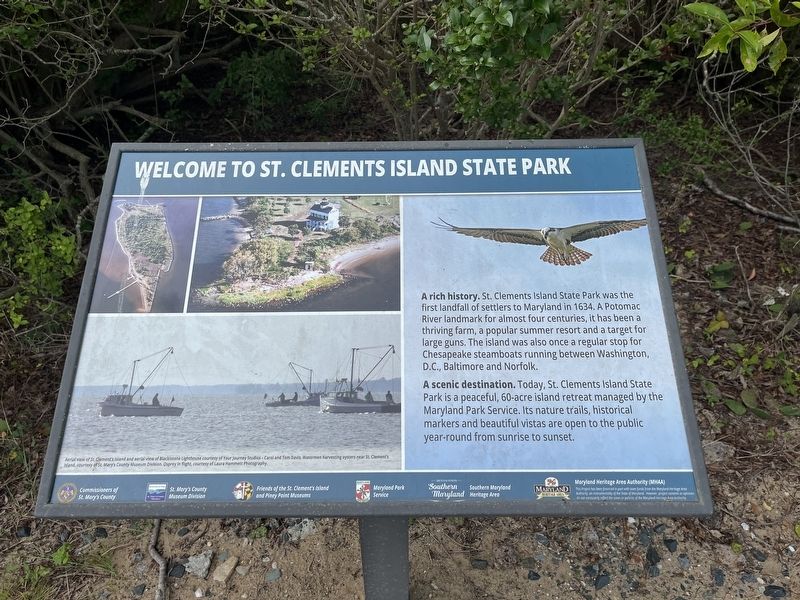 Welcome to St. Clements Island State Park Marker image. Click for full size.