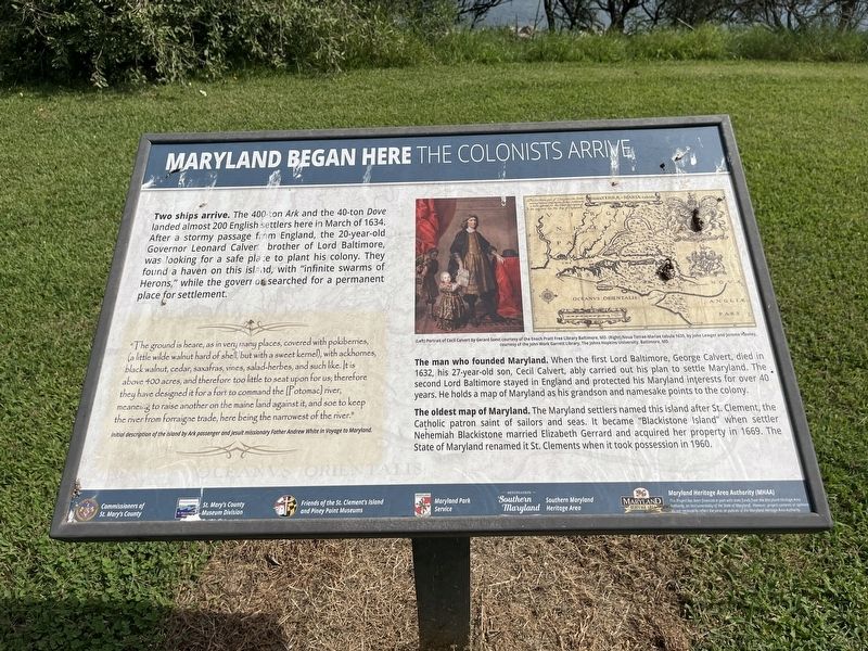 Maryland Began Here Marker image. Click for full size.