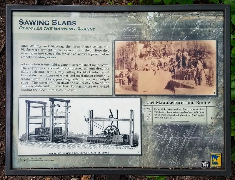Sawing Slabs Marker image. Click for full size.