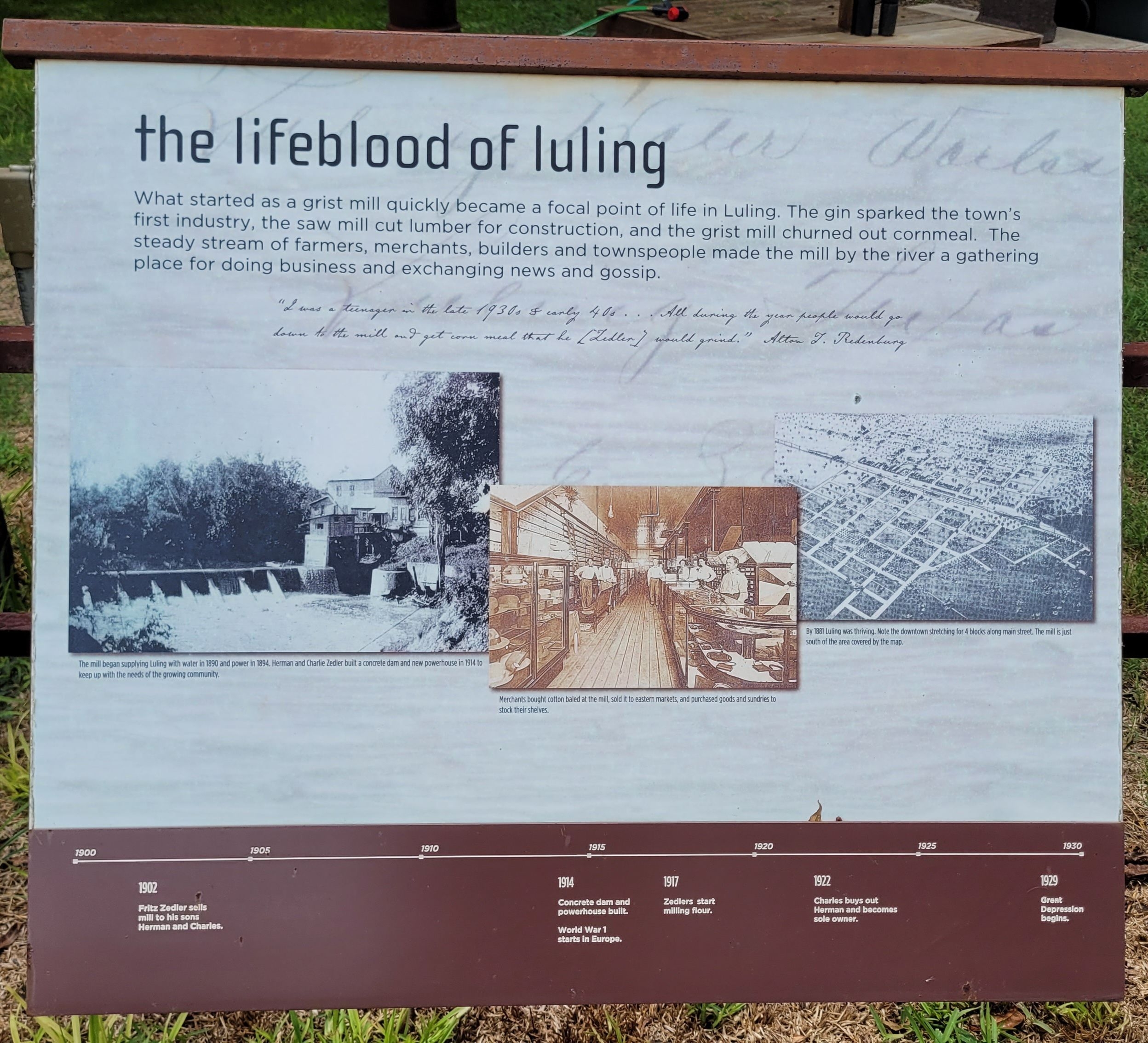 Photo: The Lifeblood of Luling Marker